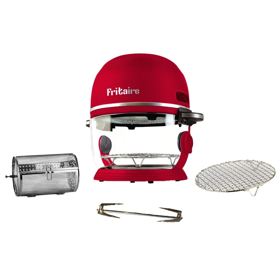 Fritaire Airfryer Rød med 4,8 L glassbolle